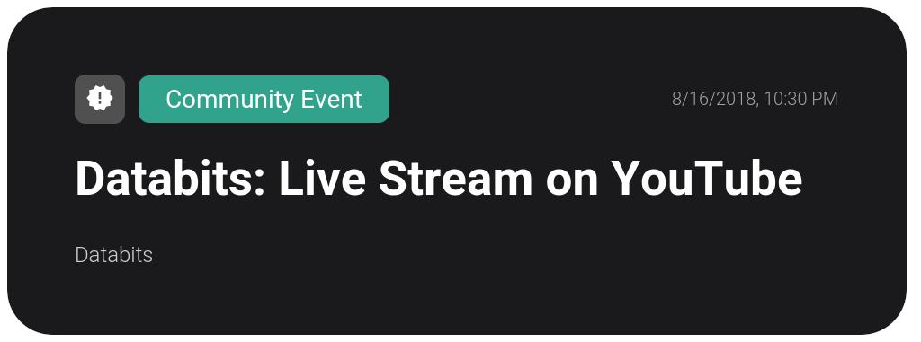 cointop_io's tweet image. Databits: Live Stream on YouTube 
 
cointop.io/article/RRSBbW… 
 
Tags: #neutral #community_event
#Databits