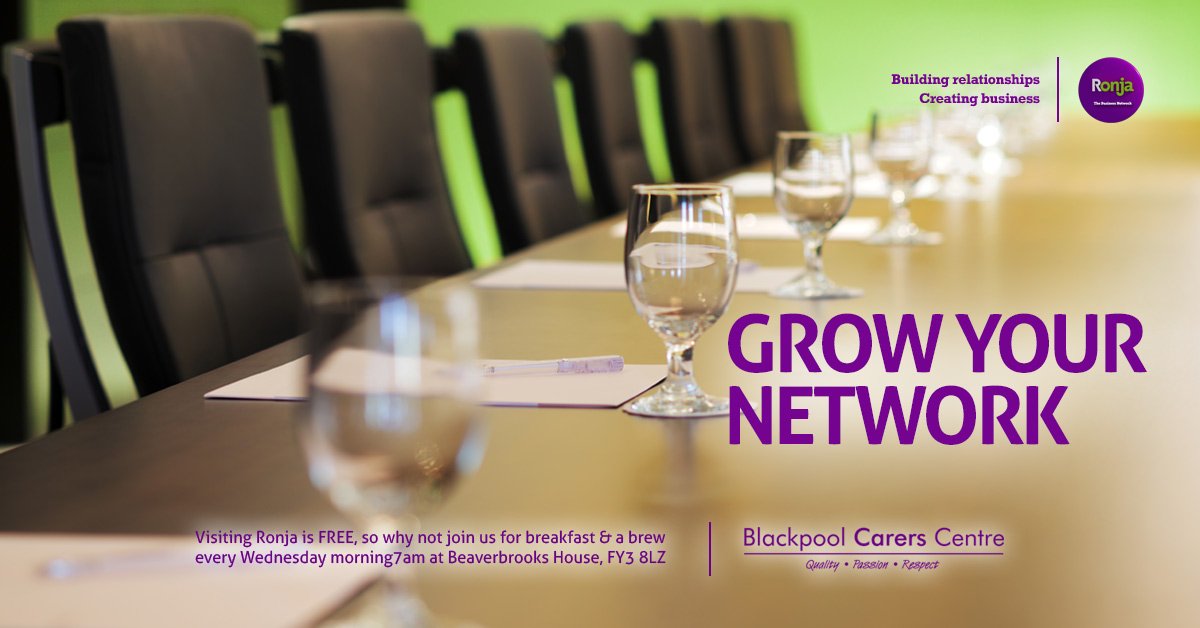 💜💚DON'T SIT AROUND ON THE HIGH STREET WAITING FOR BUSINESS TO WALK IN, EXPAND YOUR SALES TEAM! 💚💜
With a room full of local businesses providing professional advice and referrals every week. Contact us to arrange a visit.
#Ronja #Networking #Blackpool #Lancashire