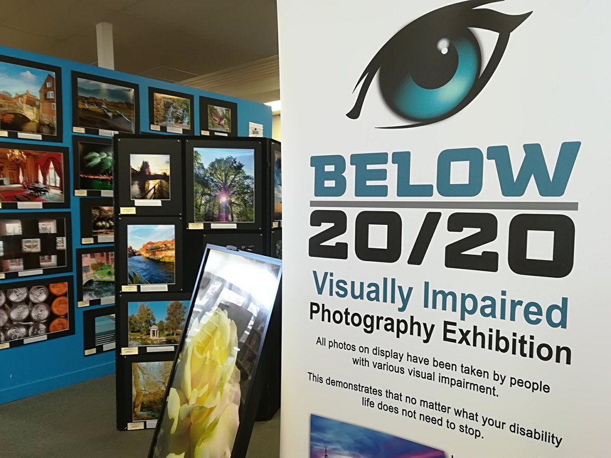 Fantastic exhibition on at the Basingstoke Discovery Centre for the next two weeks. Below 20/20 is a photographic exhibition with photos taken by visually impaired people in Hampshire. Some really wonderful work on display. @LosingMySightUK