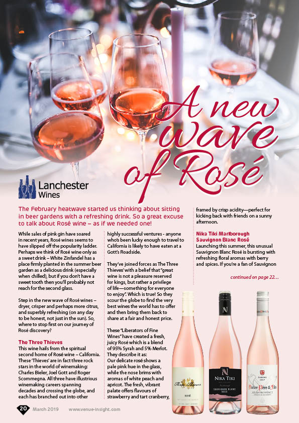 VenueInsight's tweet photo. Step aside pink #gin, it's time for a new wave of Rosé wines as we go into the spring and summer months ☀🍷 

So, what are you looking for on your Rosé #wine discovery? Let @LanchesterWines show you the way.

👉https://t.co/INN6aCebdK https://t.co/rCSrdABUWF