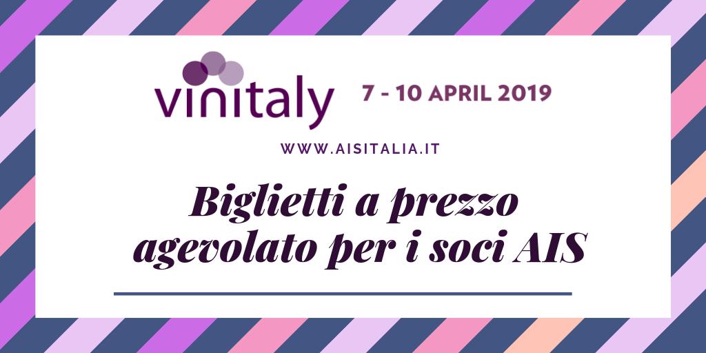 Biglietti #Vinitaly2019 a prezzo agevolato per i soci #AIS entro il 1 aprile. Tutte le info qui: bit.ly/2HebvSD