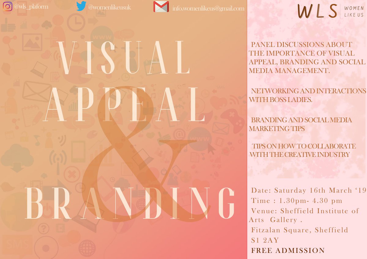 WomenLikeUsUk's tweet photo. Under a week till our free branding event on Saturday in Sheffield institute of art. Make sure to grab a FREE ticket and come join us and several other ladies to network and give advice. Grab a FREE ticket here https://t.co/KASwflJSS7 https://t.co/3pUytF6UE9