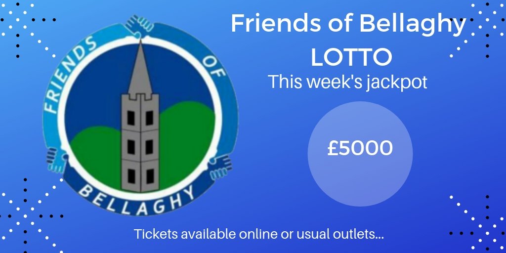 Got your ticket bought yet?

🔵Friends of Bellaghy⚪️

LOTTO JACKPOT 

STILL to be won!

Two winners of £25 each;
Martin Murphy
Shauna O’Neill

Get your chance to WIN here:
klubfunder.com/Clubs/Bellaghy…