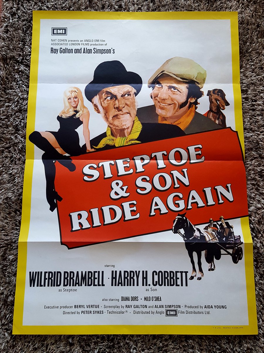 #JohnComedyPosters presents #SteptoeAndSonRideAgain. The second film (better than the first imo) is a brilliant film in its own right. Helps that all the cast and creative team were experienced in film before these big screen spinoffs. This is another which might get framed...