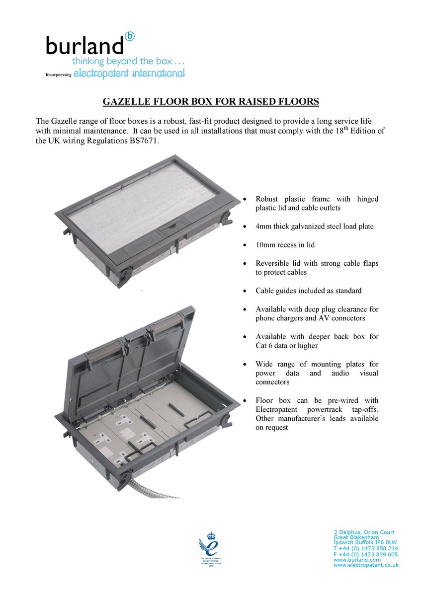 BurlandTS's tweet image. #floorbox specialists. Since incorporating Electropatent International we now offer a full install range. From the ground up we have everything you need. #powerinstallation #officepower #refit #powerdistribution #office Best selling floorbox