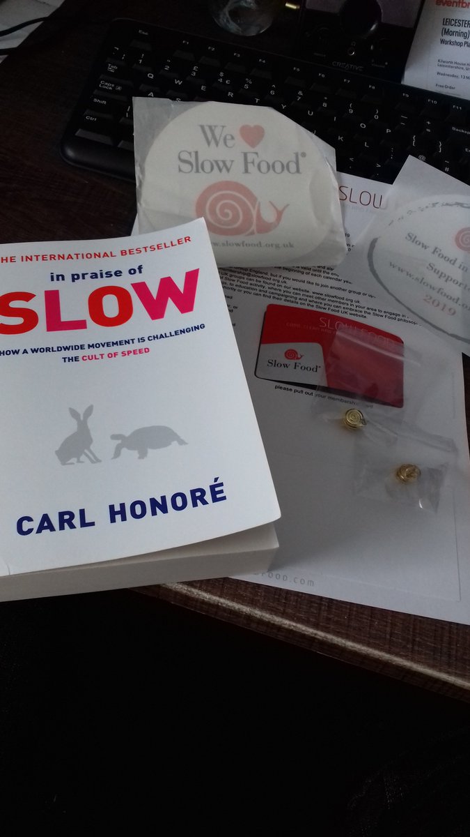 A goody bag was waiting for me at the office. Its from @slowfooduk I have a pin for my hatband and a book to read. #Slowfood not #fastfood  Check out their website slowfood.org.uk #goodcleanfair