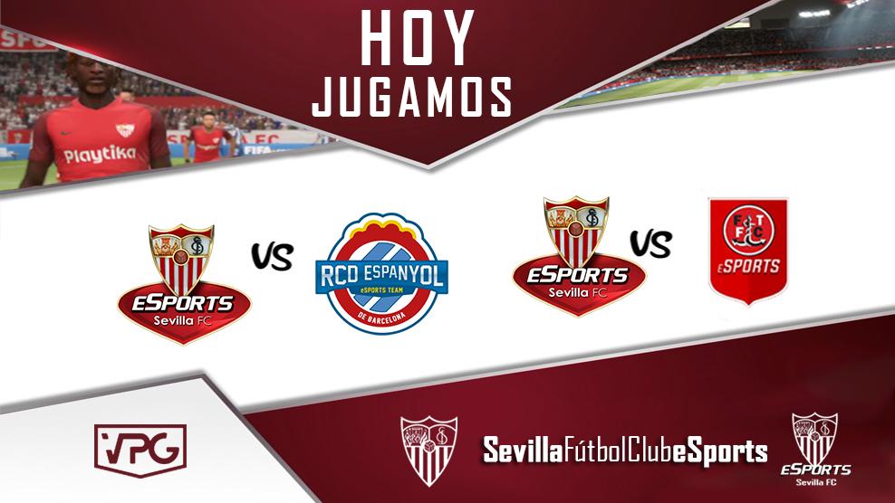 🎮⚽ VPG | Hoy tenemos doble partido en <a href="/VPGPremier/">VPG Esports Premier</a> 
<a href="/OfficialVPG/">Virtual Pro Gaming</a> 

#SevillaFC 🆚 <a href="/FTFCeSports/">FTFC eSports</a> 
⏲️ 22:00 h

#SevillaFC 🆚 <a href="/RCDeSports/">RCD Espanyol eSports</a> 
⏲️ 22:30 h

#vamosmisevilla 🔴⚪