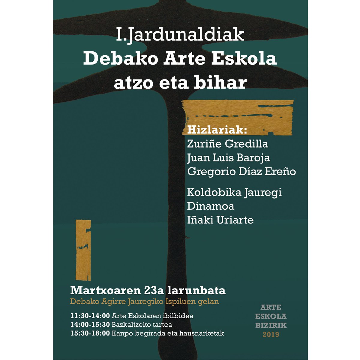 Ez ahaztu: martxoaren 23an Debako Agirre Jauregian daukagu zita #ArteEskolaBizirik