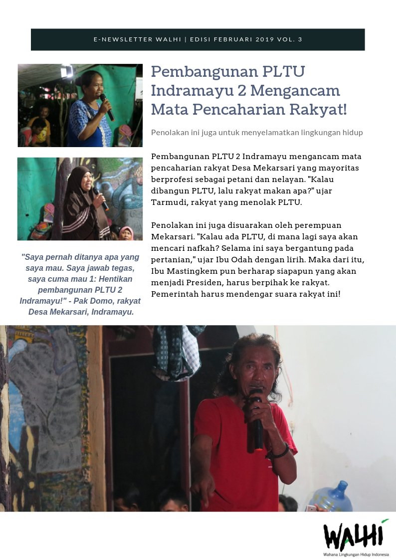 walhinasional's tweet photo. [Menuju Rapat Akbar, Konsolidasi Politik Gerakan Lingkungan Hidup Indonesia] Perjuangan dan perlawanan rakyat Desa Mekarsari, Indramayu, Jawa Barat dalam menolak pembangunan PLTU Indramayu 2 tidak pernah surut. #RapatAkbar #PilihKeadilanEkologis #StopBatubara #TolakPLTUIndramayu2 https://t.co/TRE4X85q6X