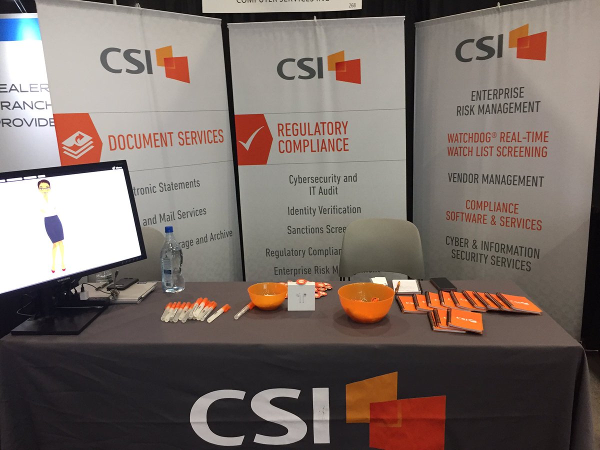 AvaniPandyaCSI's tweet photo. Come visit our @CSIsolutions booth at #CUNA Booth 268 for all your regulatory compliance needs #CreditUnions #RegulatoryCompliance https://t.co/8o7o1Y1Lp8