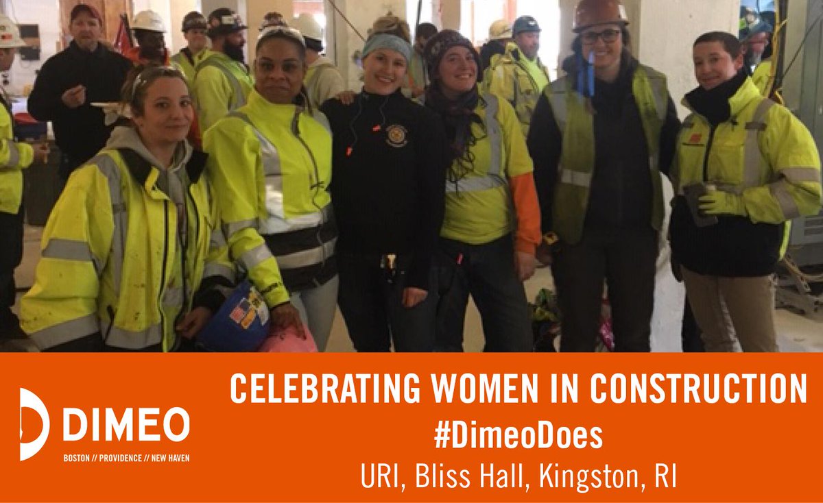 DIMEOCONSTRUCT's tweet photo. Wonderful week celebrating Women in Construction and #DimeoDoes all year long! Team lunch at our URI, Bliss Hall project site in Kingston, RI. #DimeoDifference #DimeoDelivers https://t.co/42mt5SaUc2