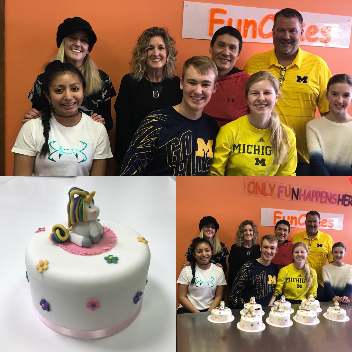 FunCakesRental's tweet photo. Austin family having a FUN day enjoying a Fun Class @ FunCakes. Cake Decorating 101 - what a great job you all did - super FUN !! #FunCakes_llc #CakeRental #funclasses #cupcakeclasses #cakedecorating101 #weddingcake #ido #bestdealever #fauxcake #freshsheetcakes #grateful https://t.co/jH8FQhKwwR