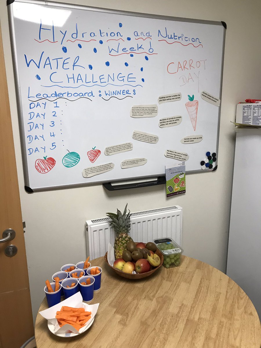 CmdsSouthendNHS's tweet image. #cmds staff enjoying some delicious and nutritious fruit and veg as part of Nutrution &amp;amp; Hydration week, and embarking on the water challenge! Joined by #captaincarrot #NHWeek @NHWeek @SouthendNHS @CmdsSouthendNHS