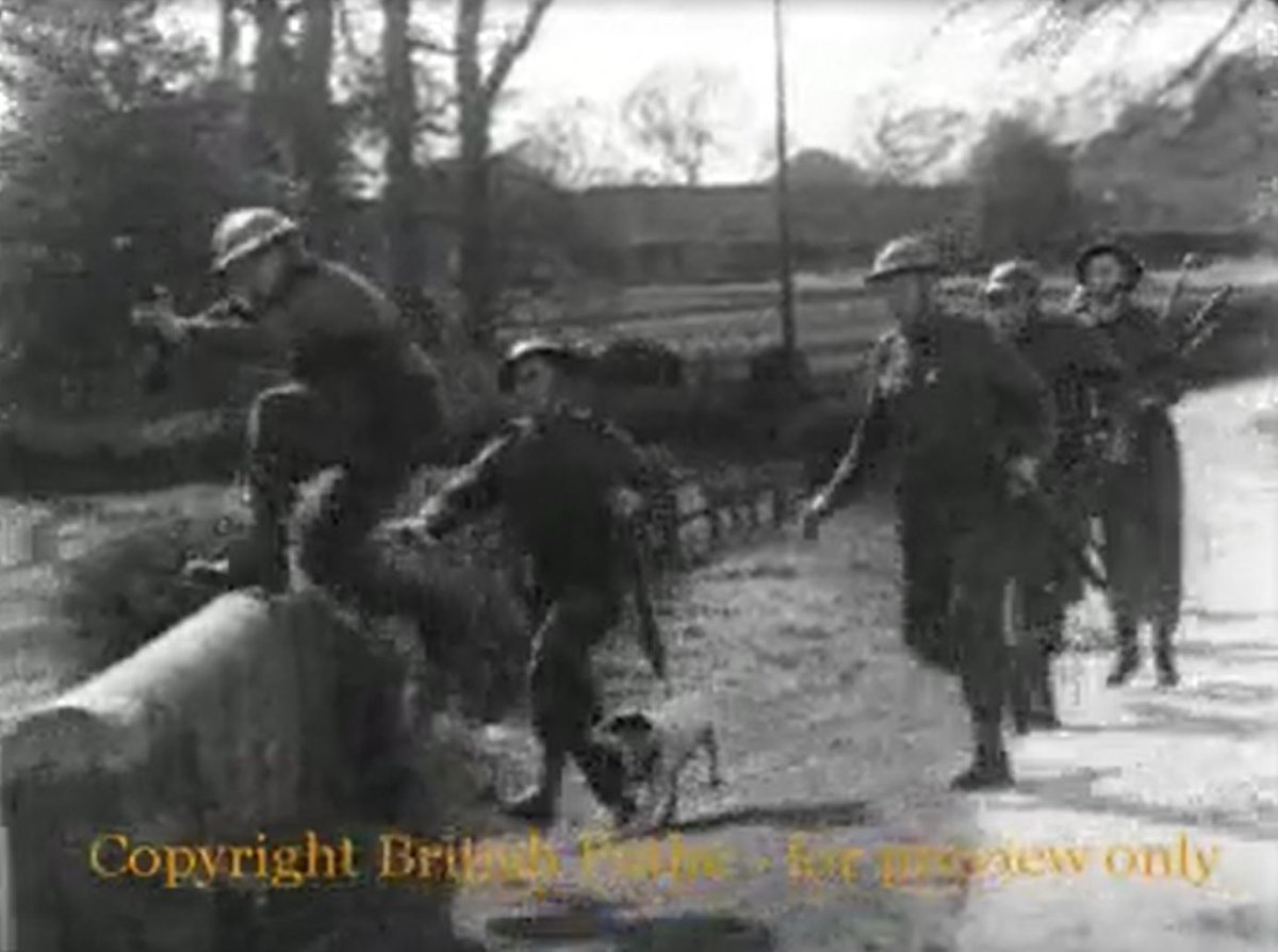 So the pictures are from Southampton, but that leaves the first half of the Pathe video to locate. There's a mix of scrub and fields, so looks like the periphery of the  #NewForest to me. Does anyone recognise the hill or the house the soldiers start in?  https://www.britishpathe.com/video/backbone-of-our-army