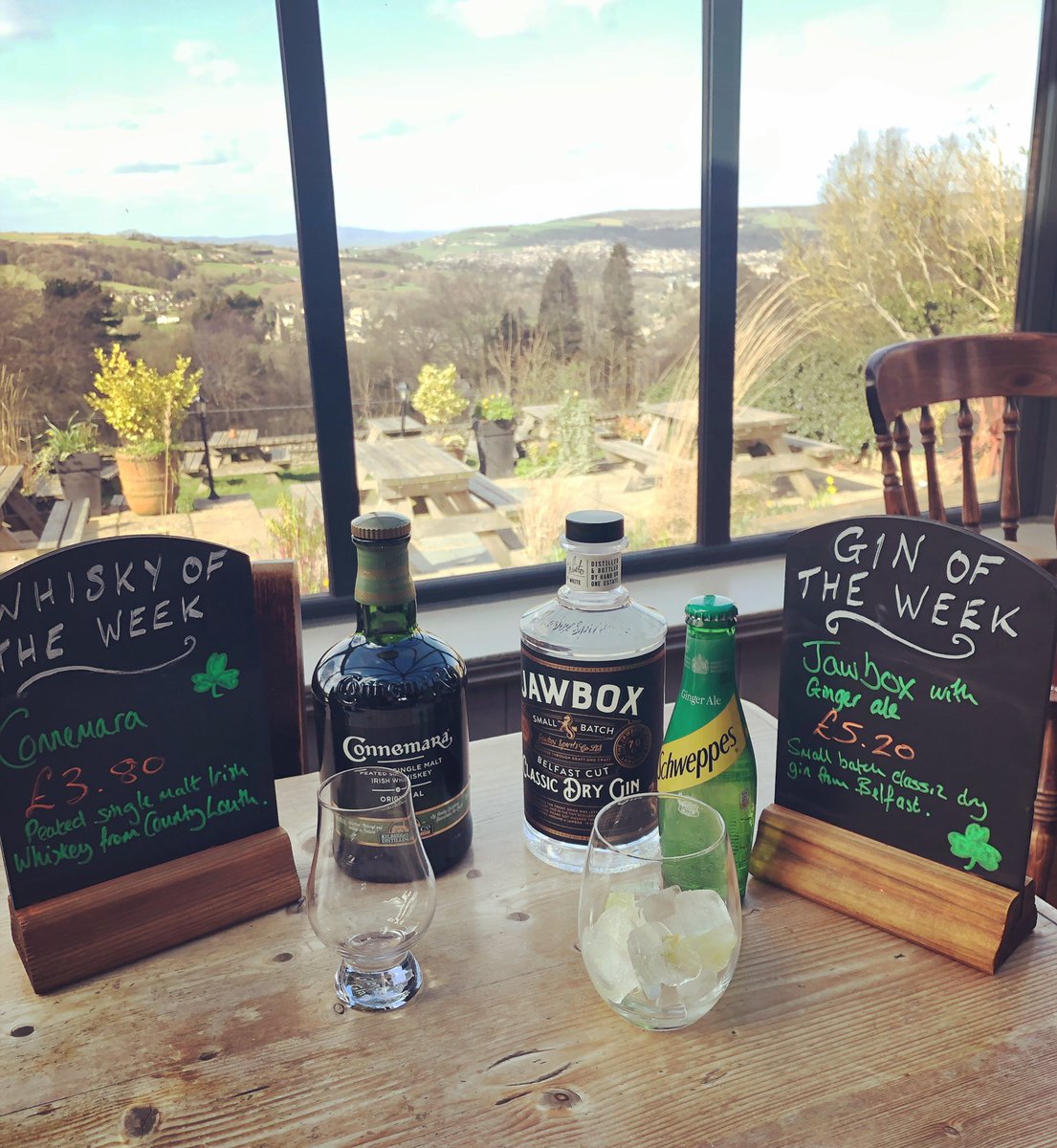 With St. Paddy’s Day this Sunday, we’ve gone full Irish for our Gin and Whiskey of the week: Connemara single malt and <a href="/JawboxGin/">Jawbox Gin</a> with Ginger Ale. Come and get your green on! ☘️🇨🇮