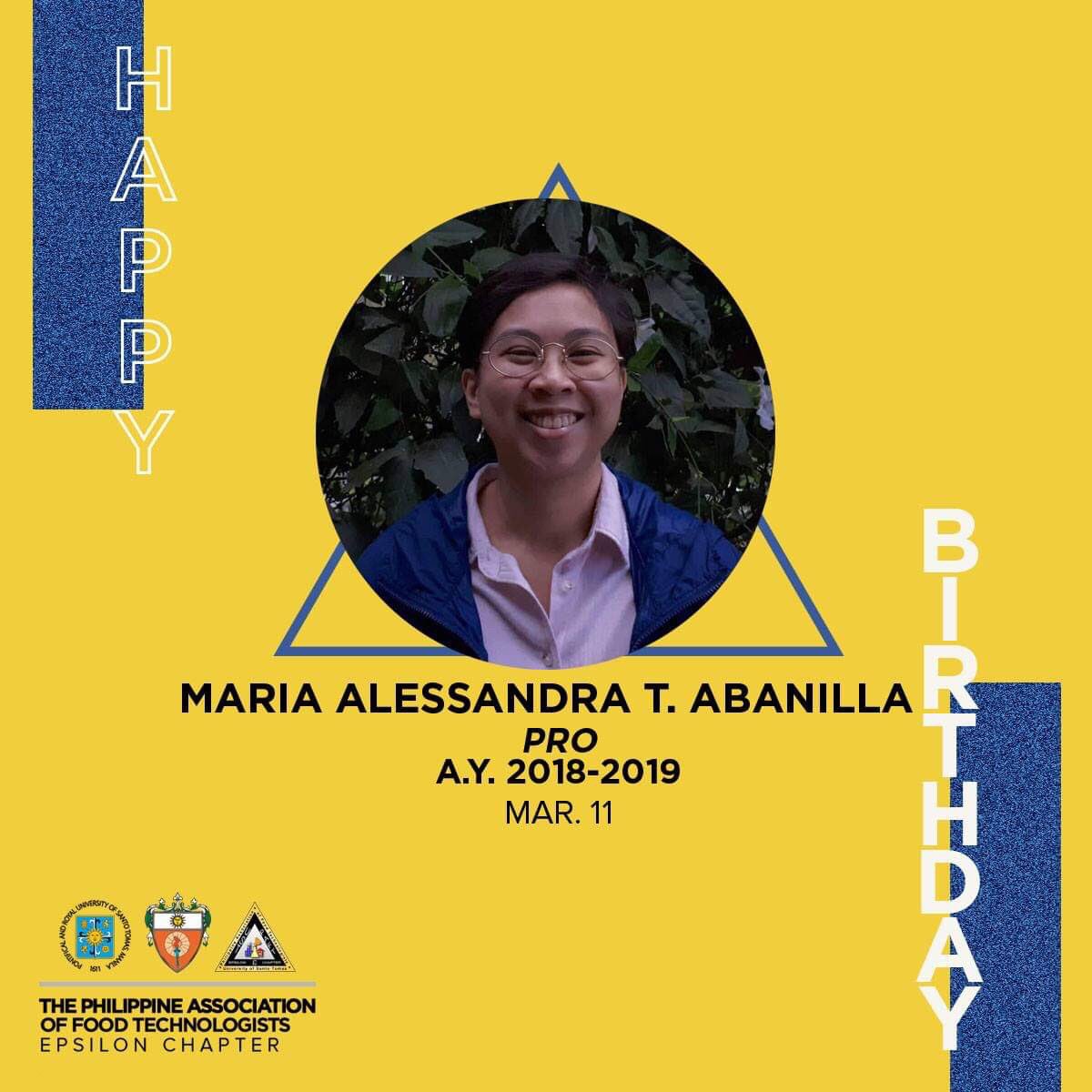 Let us all greet our resilient and cheerful PAFT-E P.R.O a happy birthday! May you have all the happiness a day can bring, and all the blessings a life can unfold. Your PAFT-Epsilon family loves you! 😊💖