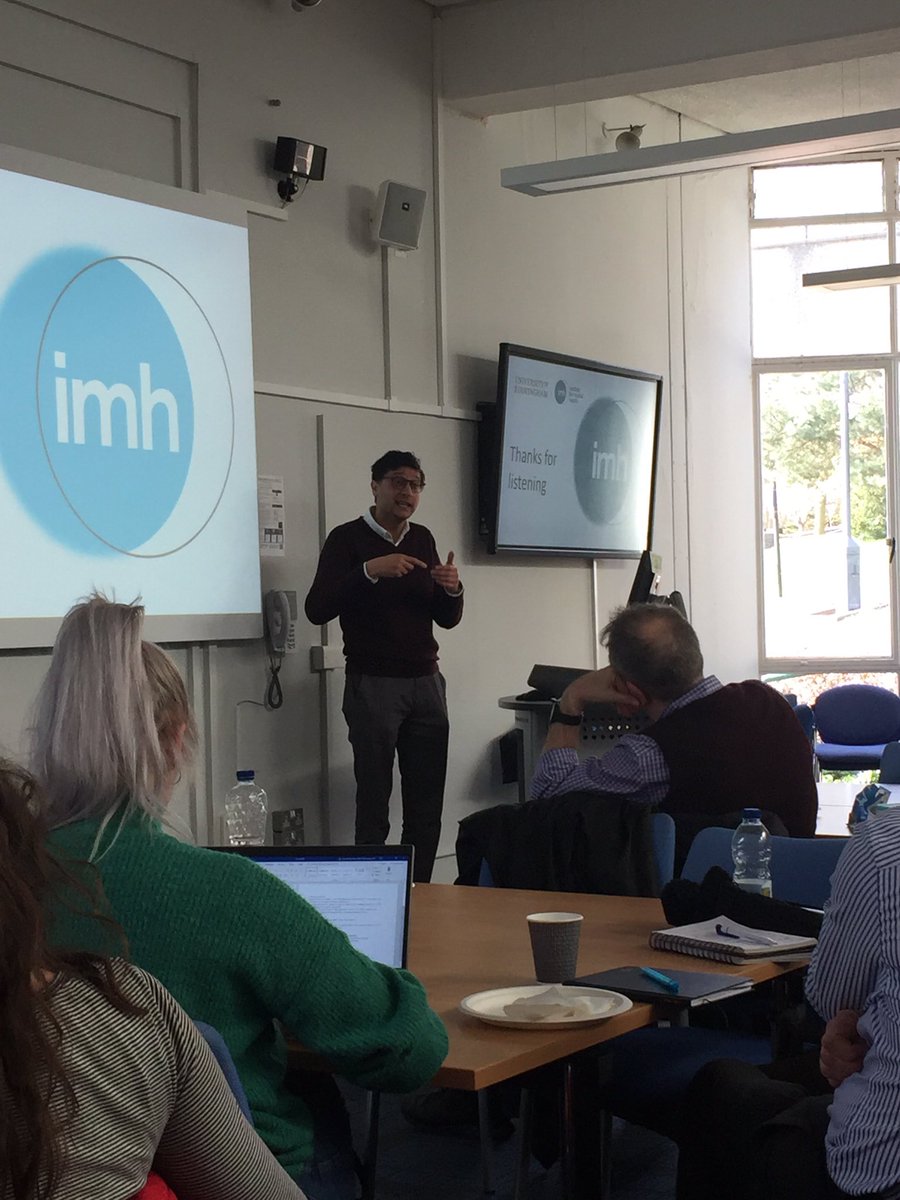 IMH_UoB's tweet photo. Fascinating presentation and discussion on links between abuse and Bi-Polar disorder @PsychMarwaha #teamimh https://t.co/zJ433pWVxw