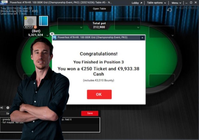 aim_millions's tweet photo. Comment bien montrer l'exemple 😍 Près de 10 000€ empochés par le co-fondateur de la #TeamATM @ChalotBenjamin, 3e de l'Event #78H des #Powerfest @PMU_Poker , le Championship PKO à 1 050€ 🔥💶 
Les élèves vont-ils dépasser les maîtres avant la fin des Series ? 😋
 @PokerAcademie https://t.co/a7gUd5rIVS