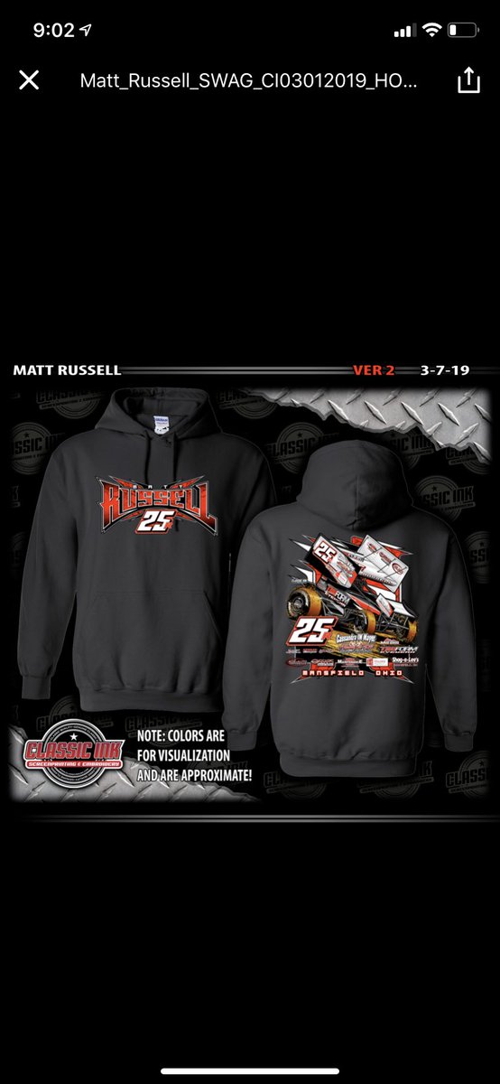 2019 We are ordering some Track swag Pre order your gear today to make sure we have your size in stock T-shirts S-2x $22 Hoodies S-2x $32 add $1 each size over 2x shipping also available and can deliver to Attica and pick up is available also!