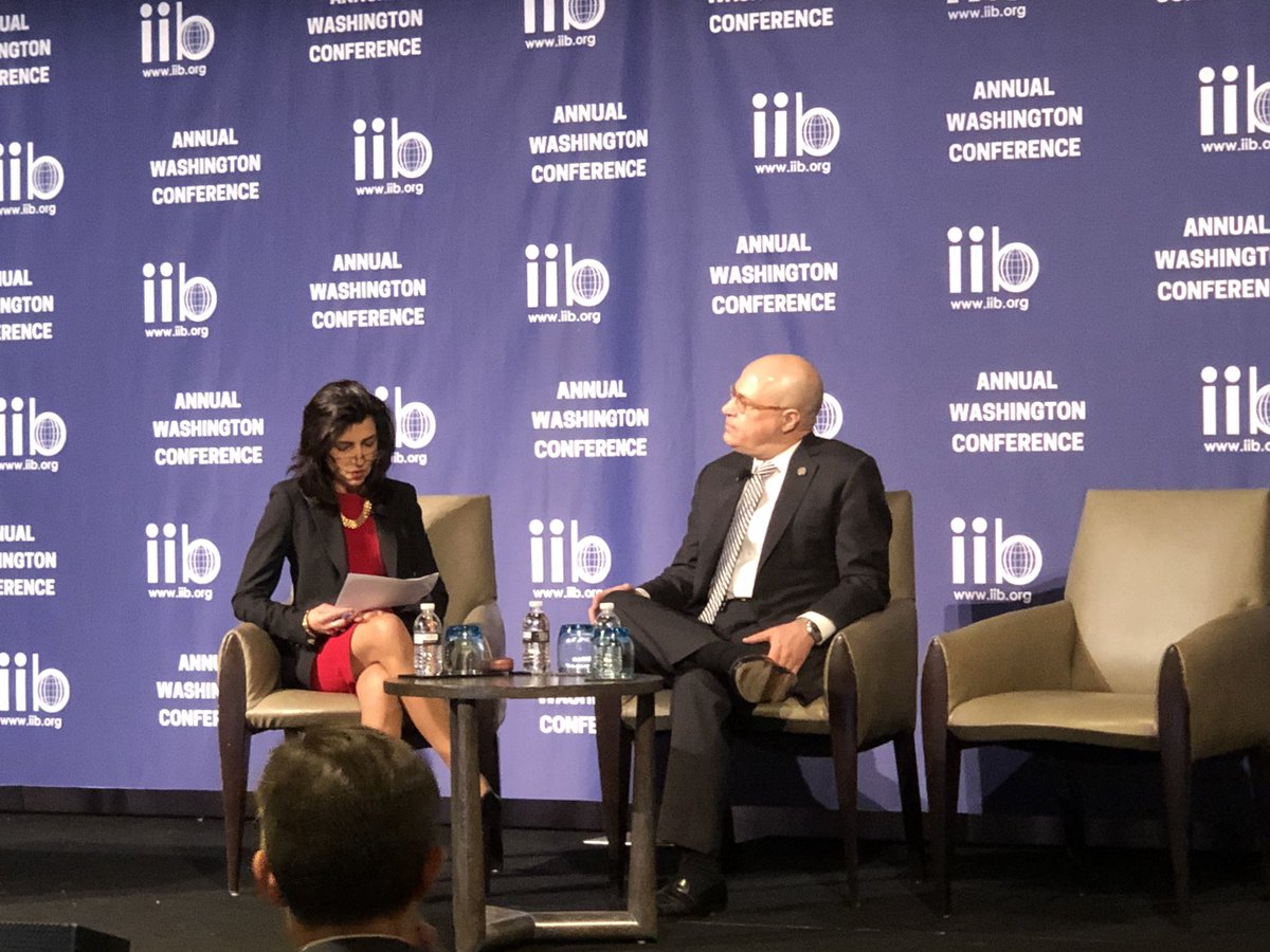 IIBnews's tweet photo. Fireside chat with Chairman Giancarlo @giancarloCFTC of the @CFTC and Angie Karna of Nomura #iibawc19 https://t.co/hCCHF7pWG6