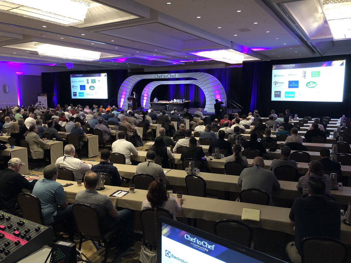 The room is ready for the opening demo presented by Russell Scott <a href="/theclubatcw/">Carlton Woods</a> #c2c2019 #cheftochef2019