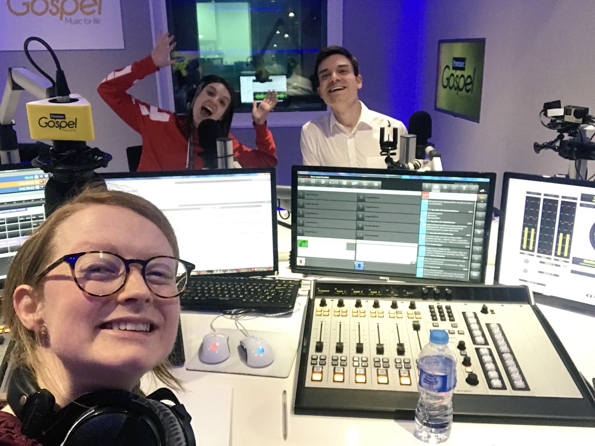 RachelRedeemed's tweet photo. More freelance film less radio this week. Reflecting on the joy and privilege to have worked with the Top Bananas @LadyCaraBentley and @AlexWpremier on #thenewshour on @PremierRadio through last week.  Marvellous!! https://t.co/UmwnN6N1QS