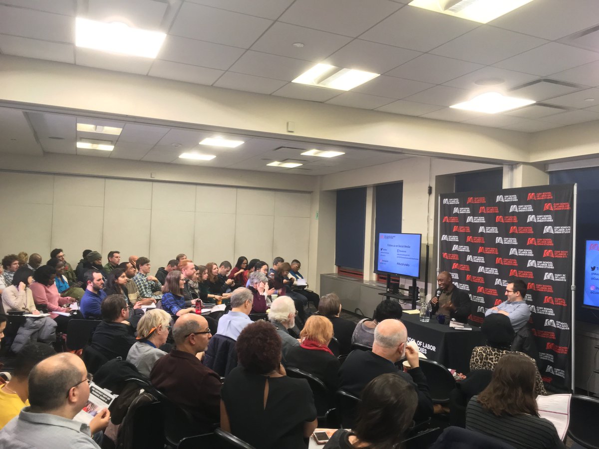 MurphyInstitute's tweet photo. Thanks to all who attended &amp; helped make "#Rights in #Transit: #PublicTransportation &amp; the #RighttotheCity" a success on Fri 3/8.  Special shout-outs to @AttohKafui, @ericgoldwyn and special guest artist #JimmyJamesGreene. #MurphyTalks @CunySLU https://t.co/bkI8B9aQzO
