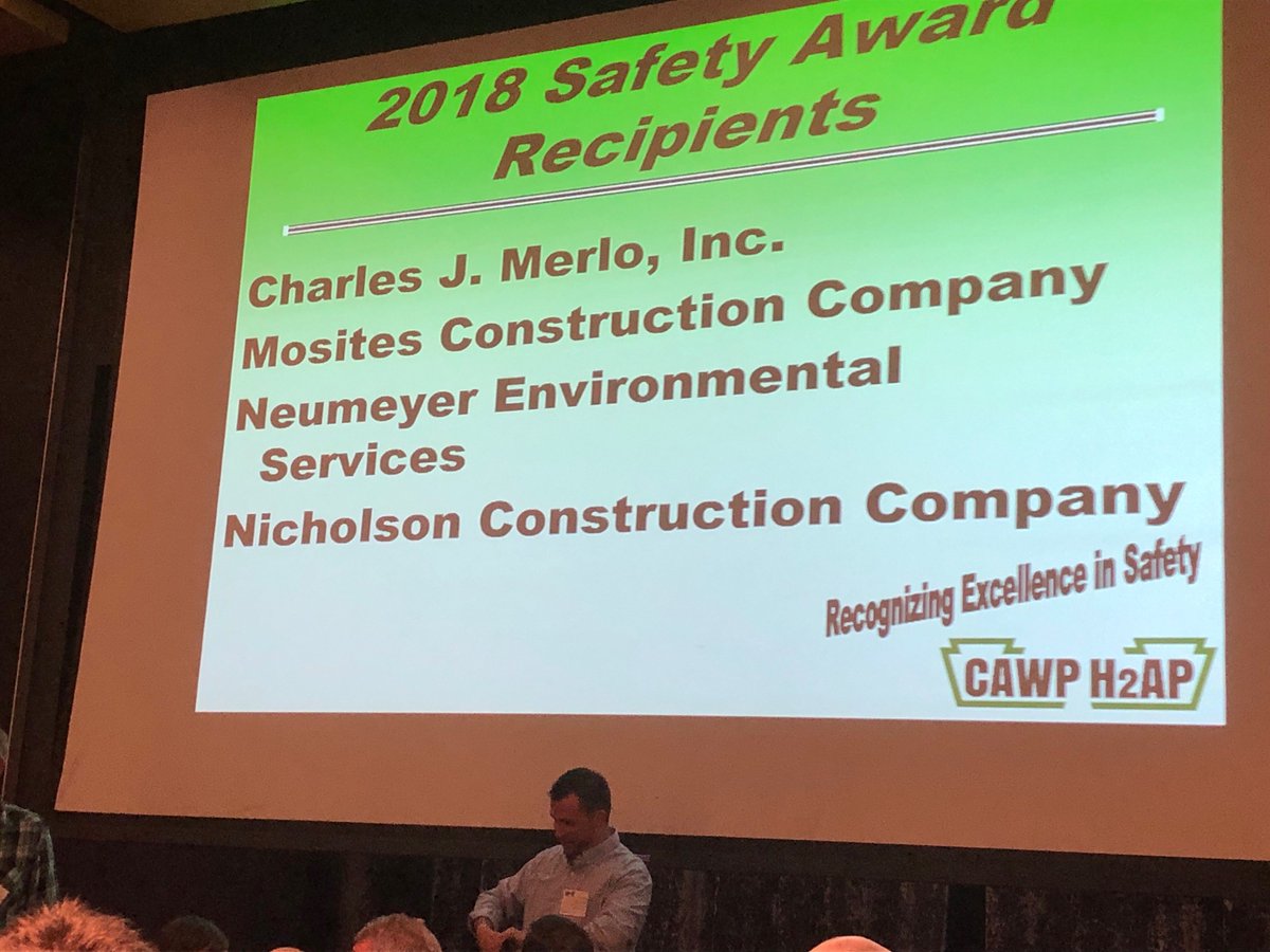 NicholsonConst's tweet image. Thanks to @ConstructorsWPA for honoring 650+ safe supervisors &amp;amp; companies w/outstanding safety records at their annual Safety Banquet last Fri! Area Manager Brian accepted the award, while Superintendents Brent, Rick, Tom &amp;amp; Kirk were recognized, too! #buildonus #stepupforsafety