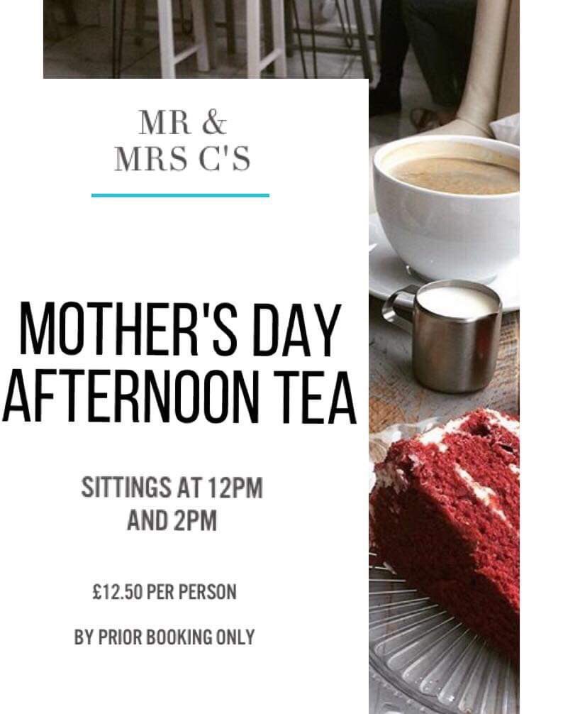 MrandMrsCs's tweet photo. Mother’s Day is just a couple of weeks away, why not treat your mum to afternoon tea or a voucher? #mothersdaytreat #mothersday #wakefield #afternoontea https://t.co/VH4BibGv4s