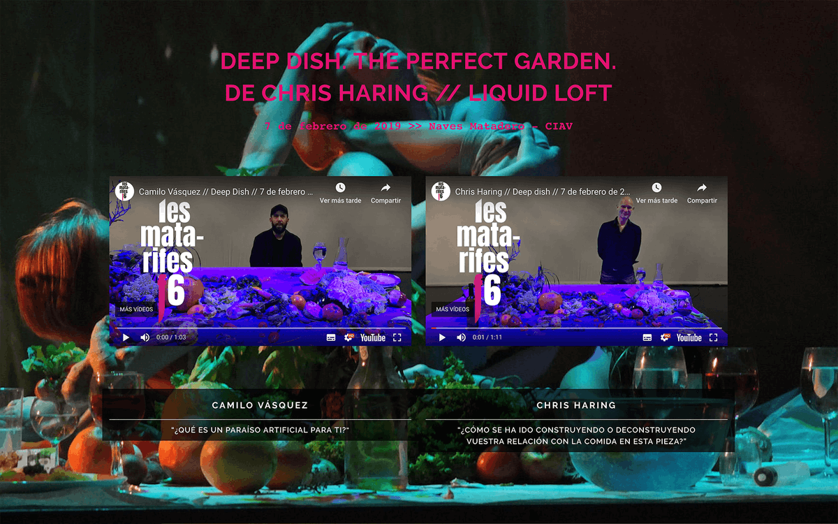 lesmatarifesf6's tweet photo. Hace unas semanas @KmiloVsquez asistió como #matarife a ver #DeepDish en @NavesMatadero El director de la cía #liquidloft #ChrisHaring y él, mantuvieron esta "conversación a ciegas". 
Aquí el proceso finalizado https://t.co/jQ3hN9Z7tE
¿Tú también quieres participar? Link en bio. https://t.co/oV3RKf36Mj
