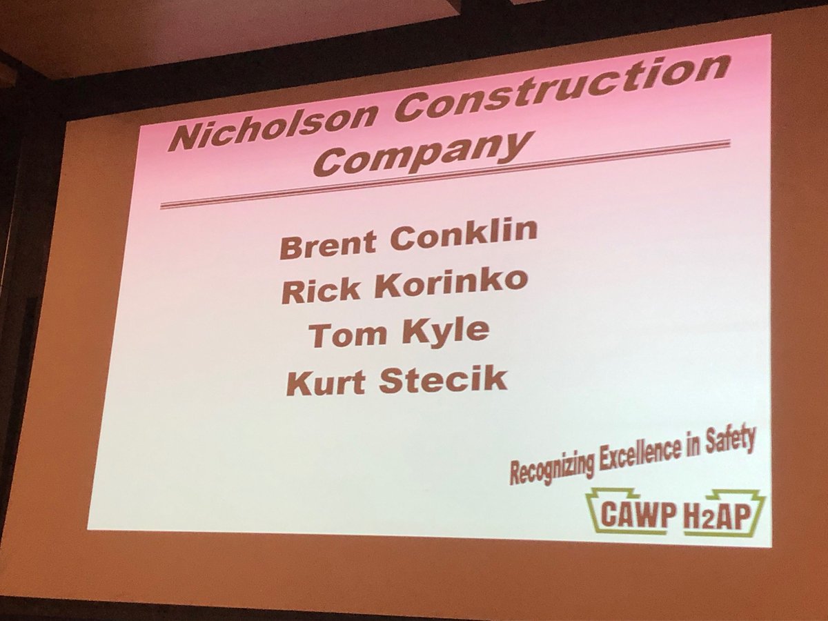 NicholsonConst's tweet image. Thanks to @ConstructorsWPA for honoring 650+ safe supervisors &amp;amp; companies w/outstanding safety records at their annual Safety Banquet last Fri! Area Manager Brian accepted the award, while Superintendents Brent, Rick, Tom &amp;amp; Kirk were recognized, too! #buildonus #stepupforsafety