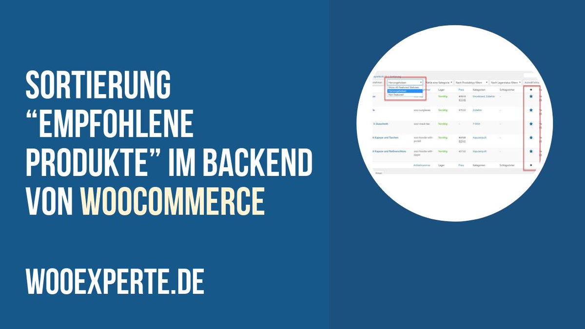 WooExperte's tweet image. #WooCommerc Snippet Anleitung von #WooExperte. Das vorgestellte Snippet fügt ein Sortierfeld für &quot;Empfohlene Produkte&quot; (Featured products)” in WooCommerce ein. youtu.be/NdQxhemXxAw