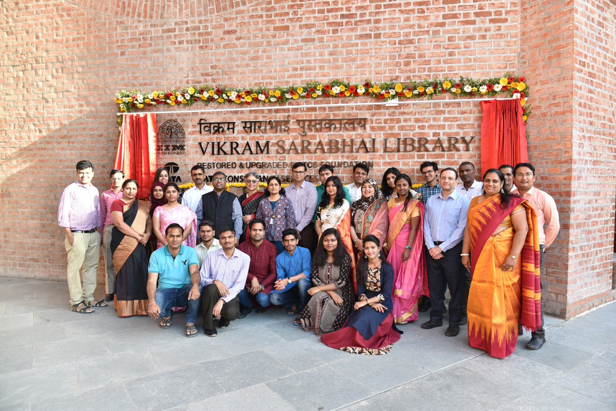 IIMAhmedabad's tweet photo. The restored Vikram Sarabhai Library, located at the epicentre of the #IIMA campus, was inaugurated today. Tata Consultancy Services (@TCS) extended their support for the renovation of the #library. Here are a few glimpses of the event.

@TCS_News @TataCompanies @VSLIIMA https://t.co/z5X7s8IuQt