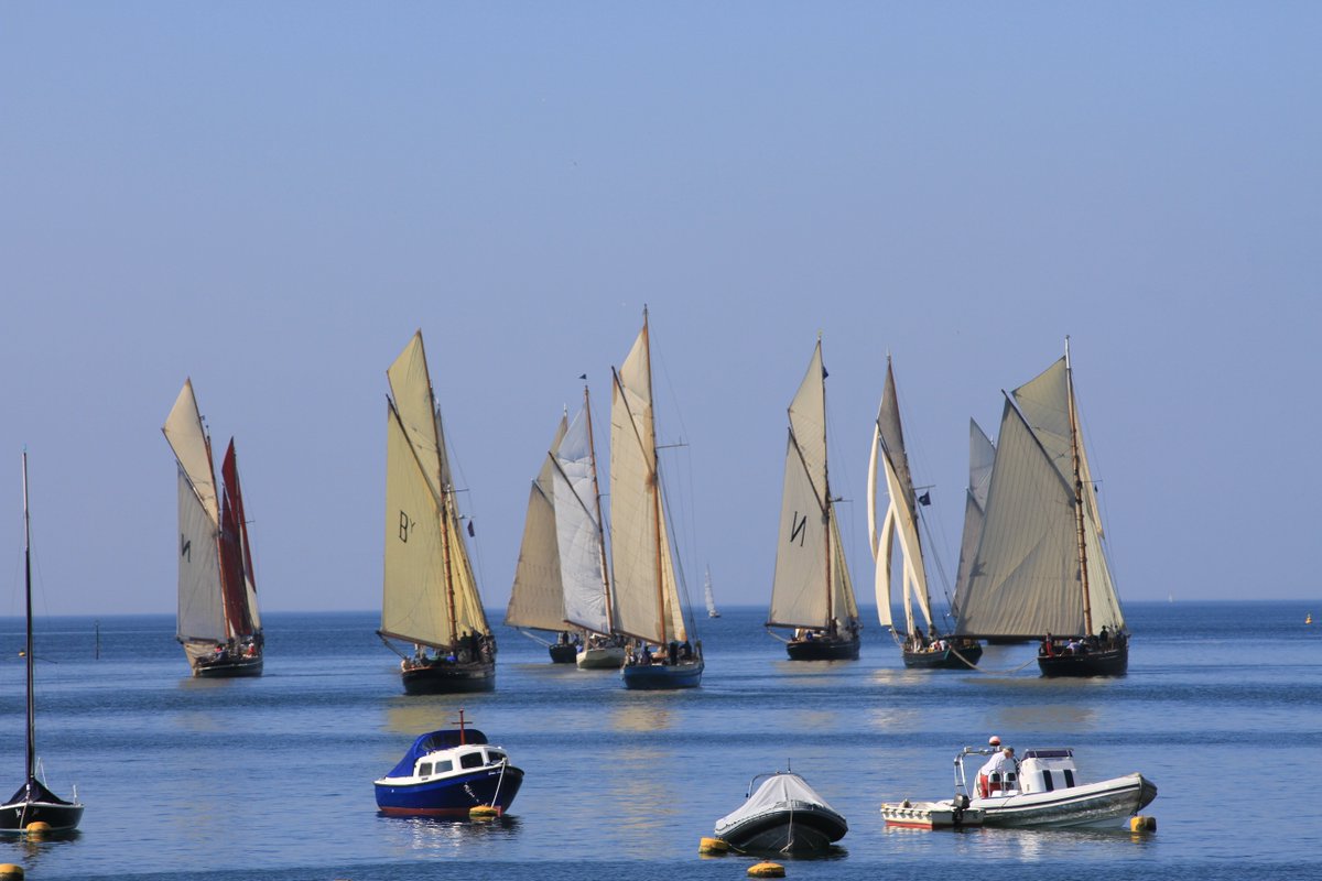 Pilot Cutters getting ready for the passage race from Fowey to St Mawes. Each year Classic Sailing runs the annual Pilot Cutter Review in May where half a dozen pilot cutters come together and create a wonderful scene out on the water. #pilotcutterreview