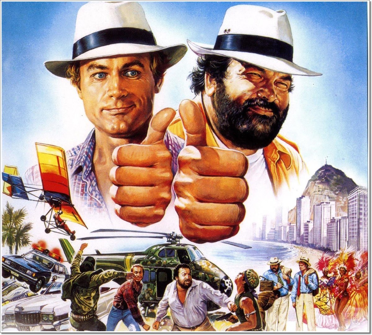 Bud Spencer and Terence Hill circa 1973 , they did 18 films together and  besides being the greatest action duo of all time , they're also the  coolest guys to ever be