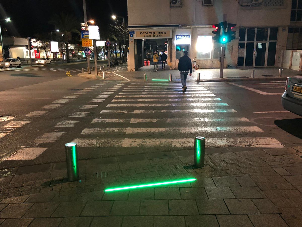 Eytan Halon 🎗️ (@eytanhalon) on Twitter photo 2019: <a href="/TelAviv/">Tel Aviv</a> has installed LED pavement lights to prevent "smartphone zombies" from wandering into the road... 📱🚙
Full story <a href="/Jerusalem_Post/">The Jerusalem Post</a>: bit.ly/2JfvySe 2019: <a href="/TelAviv/">Tel Aviv</a> has installed LED pavement lights to prevent "smartphone zombies" from wandering into the road... 📱🚙
Full story <a href="/Jerusalem_Post/">The Jerusalem Post</a>: bit.ly/2JfvySe