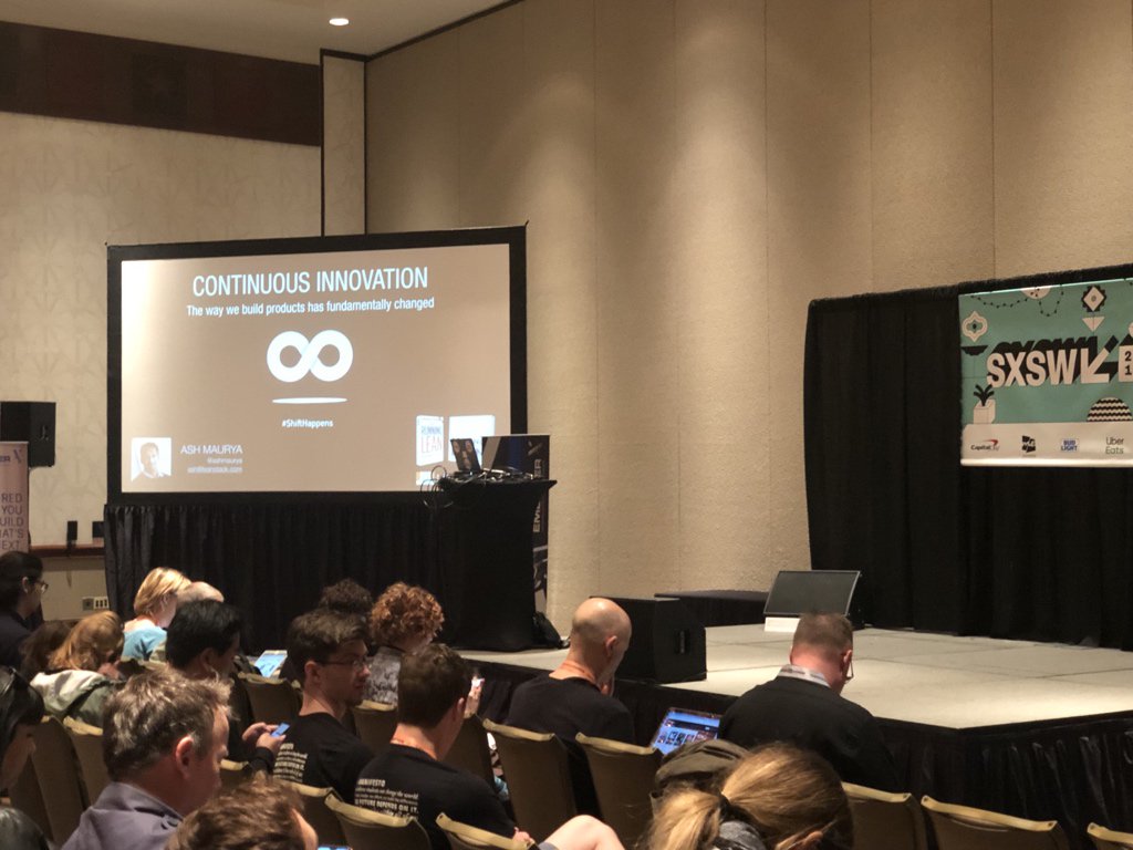 ashmaurya's tweet image. Getting ready to start #ContinuousInnovation @sxsw