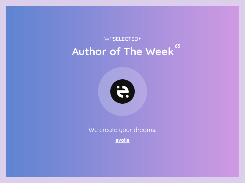 WPSelected (@wpselected) on Twitter photo Congratulations <a href="/evollethemes/">Evolle Theme</a>! You've been selected as the Author of The Week on WPSelected for the 63th week! wpselected.com/author-chart/#…
#WordPress #WordPressThemes #themes #templates #Webdesign #rewards #awards Congratulations <a href="/evollethemes/">Evolle Theme</a>! You've been selected as the Author of The Week on WPSelected for the 63th week! wpselected.com/author-chart/#…
#WordPress #WordPressThemes #themes #templates #Webdesign #rewards #awards