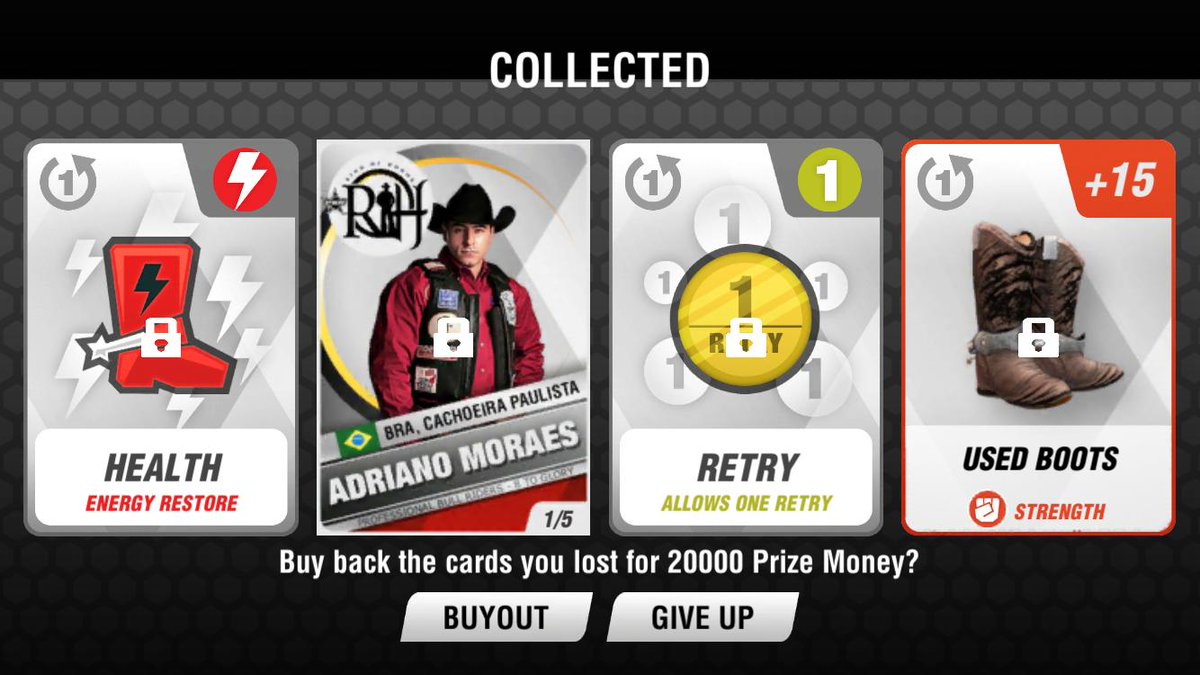 If you play 8 To Glory everyday, remember to check out the Daily Reward. You can collect some pretty great cards in the minigame like Adriano Moraes Ring of Honor! #PBR #8ToGlory Android: ow.ly/NESF30nTOmz Apple: ow.ly/YNMR30nTOmX