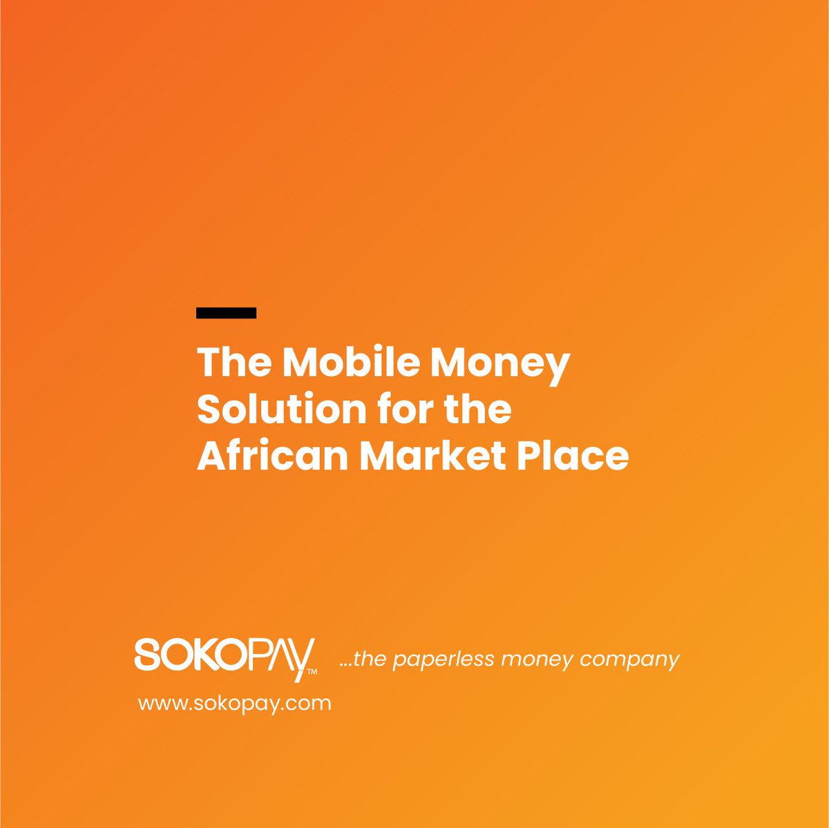 sokopay_'s tweet photo. The mobile payment solution for the African market place.

Subscribe with just a click!
#payment #mobilemoney #africa #NewWay #Simple #financialservices https://t.co/6ZTt2k4Gkj