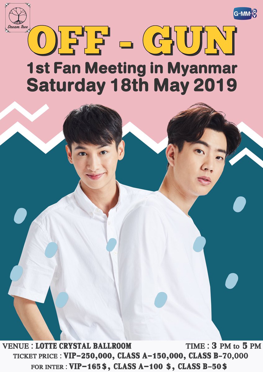 Reposting.. Are you guys ready??? Grab your tickets now. 
For more information follow us on Facebook: Dream Tree Entertainment
Instagram: dreamtreeentertainment  #ออฟกัน #OffGun #OffGun1stFMinMyanmar #DreamTreeEntertainment