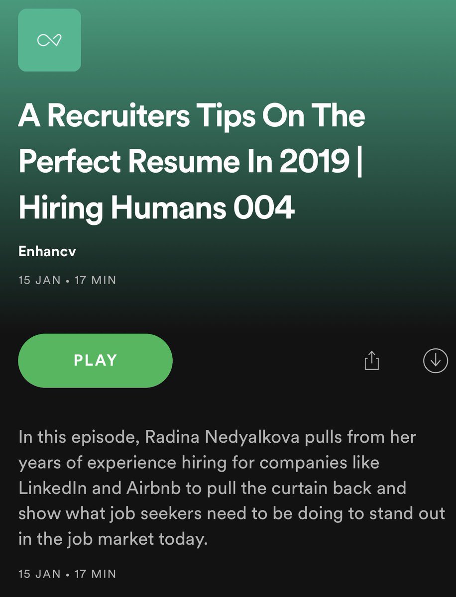 RadinaWalsh's tweet photo. When you discover you are in the podcasts section on #Spotify! 🙌📢🎶https://t.co/CYxaLQHcSQ #recruitment #resume #hiringhumans #onrepeat https://t.co/Of9mHEPOh0