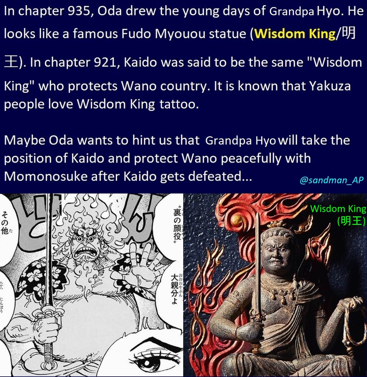 Sandman Here Are Some Trivial Information About Grandpa Hyo And Queen S Pun In One Piece Chapter 935 This Week I Ll Post Another 2 Tweets About Momonosuke And Oda S Comment T Co Sudvqd84yt