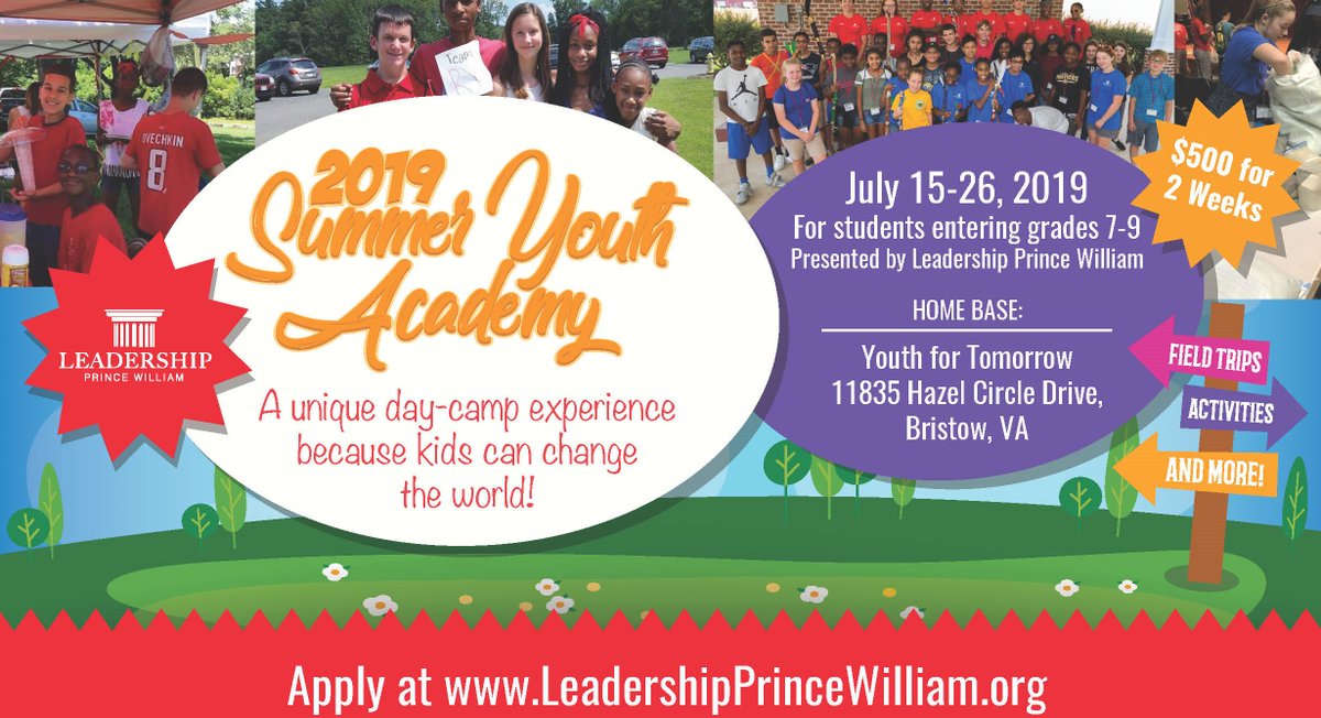 LeadershipPW's tweet photo. Parents of rising 7-9th graders invited to attend a Parent Info Session for the 2019 Summer Youth Academy. Could your student benefit from skills like conflict resolution, time management &amp; communication in a fun environment w/new friends? Learn more! 
https://t.co/aqPkmqYXNZ https://t.co/LkXd2TBlUQ