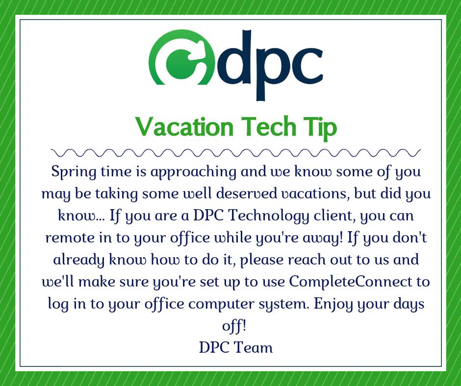 DentalPC's tweet photo. Here is your vacation Tech Tip! #dentalpc #techtip #killingIT https://t.co/voyqlH9G8Q