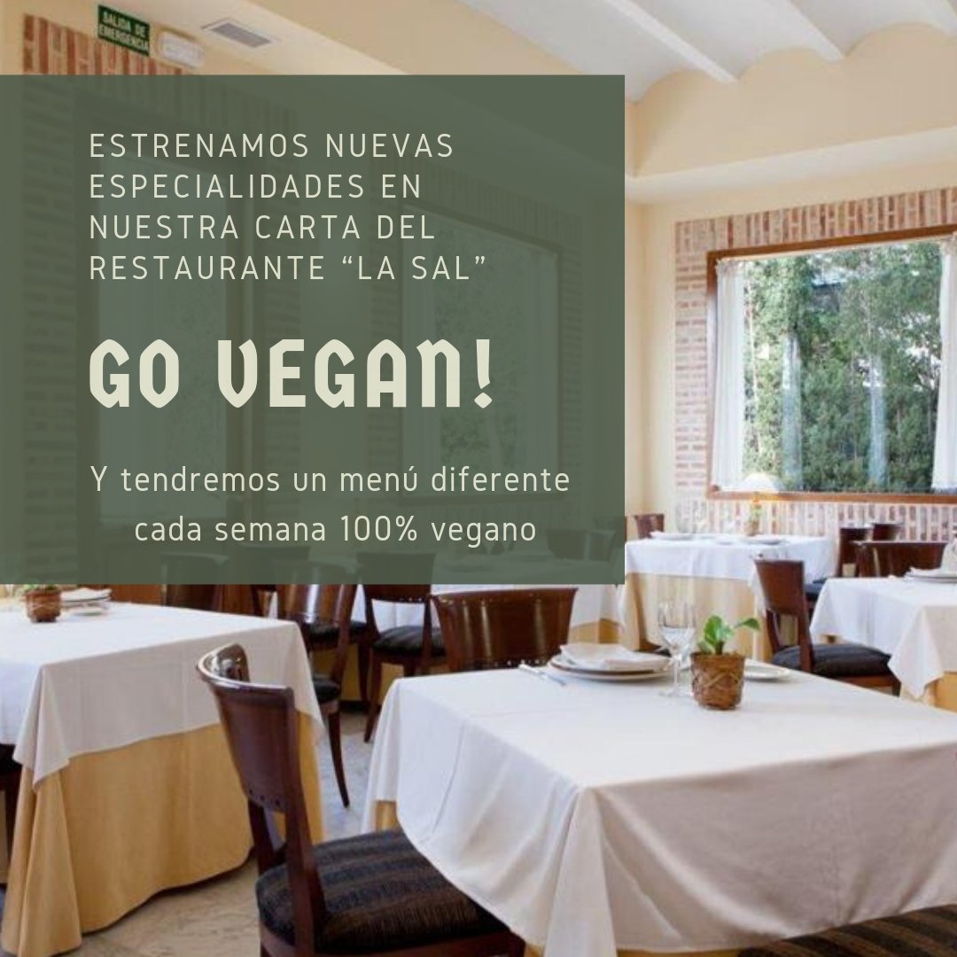 Comenzamos la semana con grandes noticias: dentro de la carta del restaurante La Sal estrenamos una sección con platos veganos 100% 
#adhochoteles #adhocparque #restaurantelasal #restaurantesbetera #restaurantesvalencia #betera #torreenconill #mascamarena