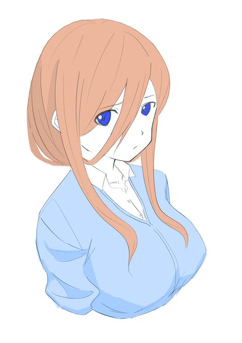 じどんさんがTwitterに投稿した中野三玖(五等分の花嫁)のイラスト。