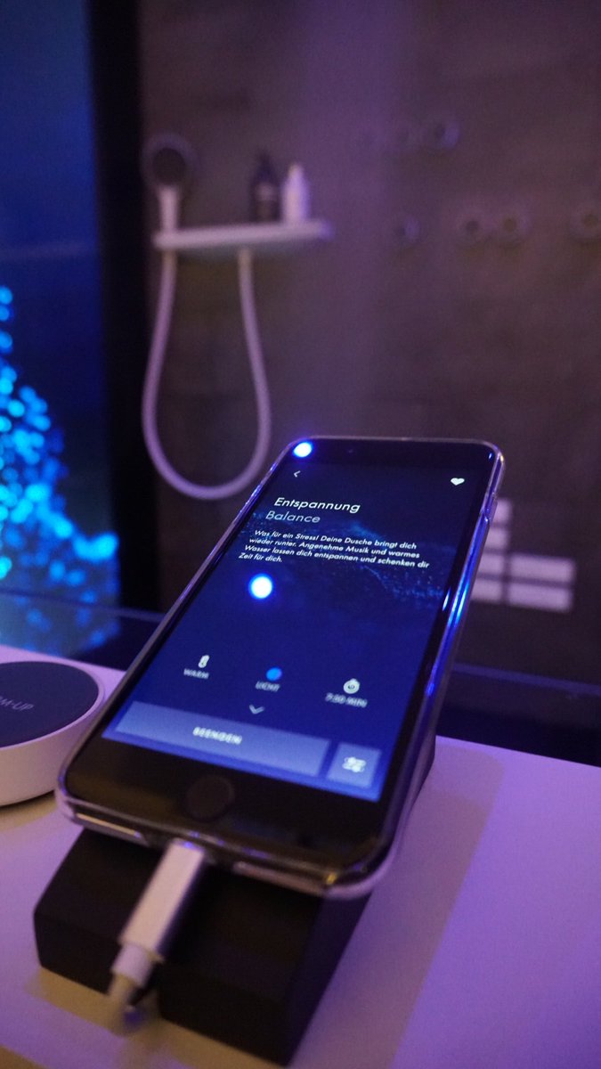 The bathroom gets digital! Select your scenario and enjoy your shower in tailored atmosphere with perfect light and sound. #ISH19