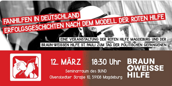 Fanhilfe_FCSP's tweet photo. Die @Fanhilfe_FCSP goes #Magdeburg. 

"#Fanhilfe/n in Deutschland - Erfolgsgeschichten nach dem Modell der #RoteHilfe ?"  

Kommt morgen um 18:30 Uhr in die Räume des #BUND (Olvenstedter Str. 10). Wird nice!!! 😃😍🙃

---
#fcsp #Fanrechte = #Bürgerrechte https://t.co/Ag2zP49i44
