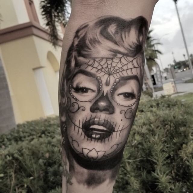 Tattoo uploaded by Elaina Moredock  Sugar skull Marilyn Monroe pinup Is my  dreamtattoo  Tattoodo